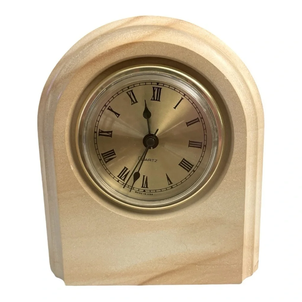 Medium Genuine Marble Desk Clock with Brass Case T.P.